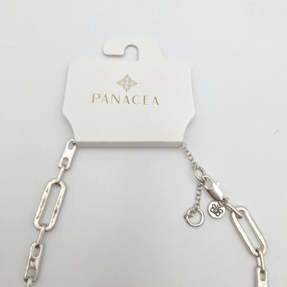 Panacea Women's Adjustable Large Paper Clip Chain Necklace Silver - Picture 2 of 6